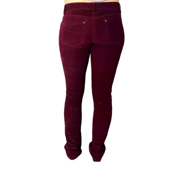 Burgundy Corduroy Spandex Blend Trousers - Picture 1 of 10